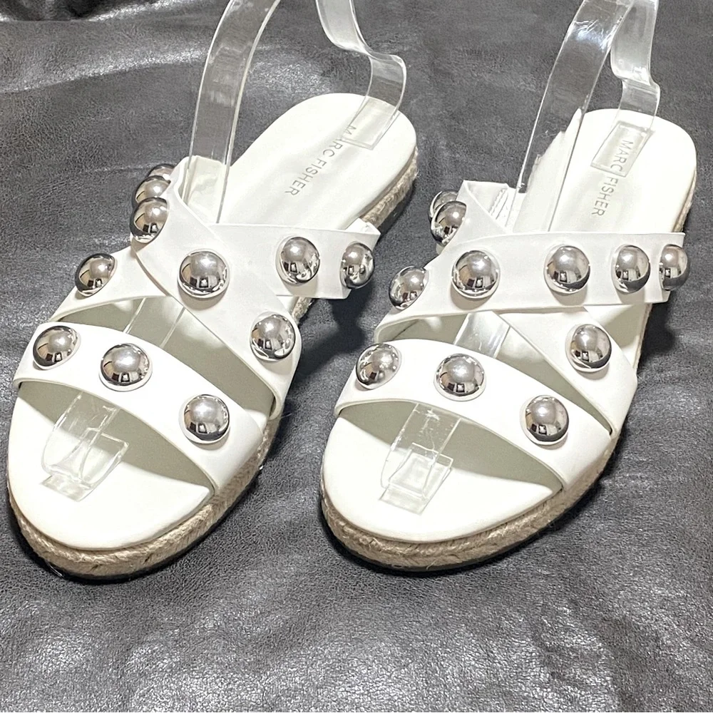 MARC FISHER PRISCA WHITE ESPADRILLES